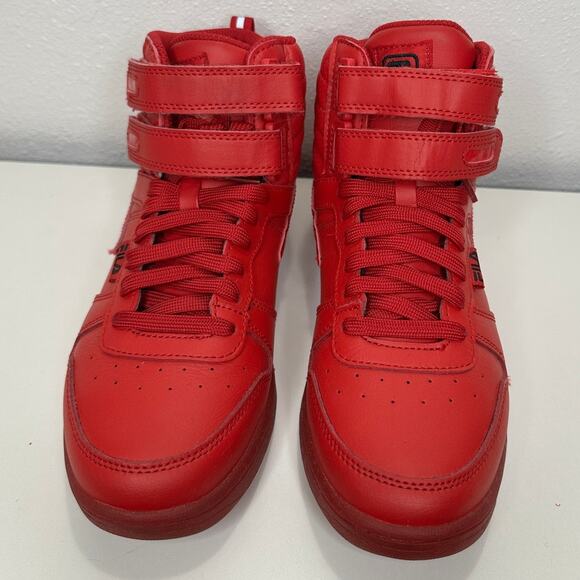 Fila Red Monochromatic F-14 High Top Casual Sneaker Shoe 8 - Picture 2 of 14